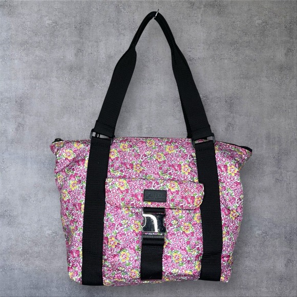Lauren Ralph Lauren Handbags - Lauren Ralph Lauren Pink Floral Shoulder Handbag‎ Diaper Bag Tote Beach Cruise